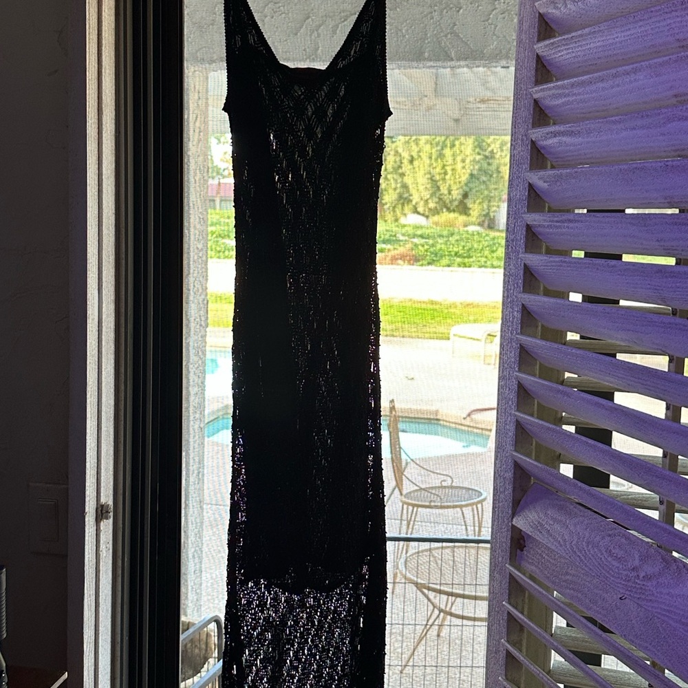 Vintage elegant Black Women's beaded Dress